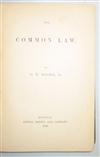 (LAW.) Holmes, Oliver Wendell, Junior. The Common Law.